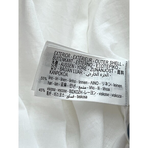 ZARA WOMEN LINEN BLEND MIDI DRESS ZW COLLECTION OYSTER WHITE SMALL 8135/100 - Picture 15 of 16